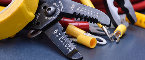 Electrician tools including wire cutters and pliers
